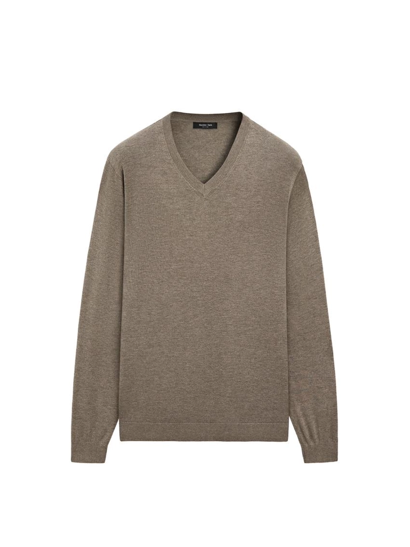 Свитер из хлопковой смеси с v-образным вырезом