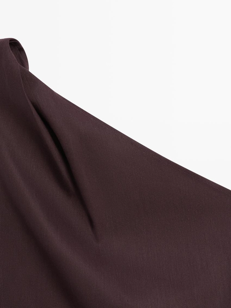 Платье из льняной смеси с асимметрией