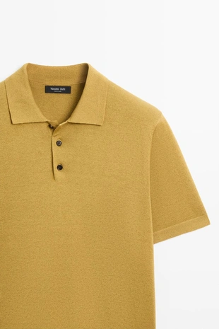 Поло из хлопка и льна с коротким рукавом- Заказать в России