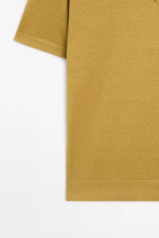 Поло из хлопка и льна с коротким рукавом- Заказать в России