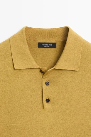 Поло из хлопка и льна с коротким рукавом- Заказать в России