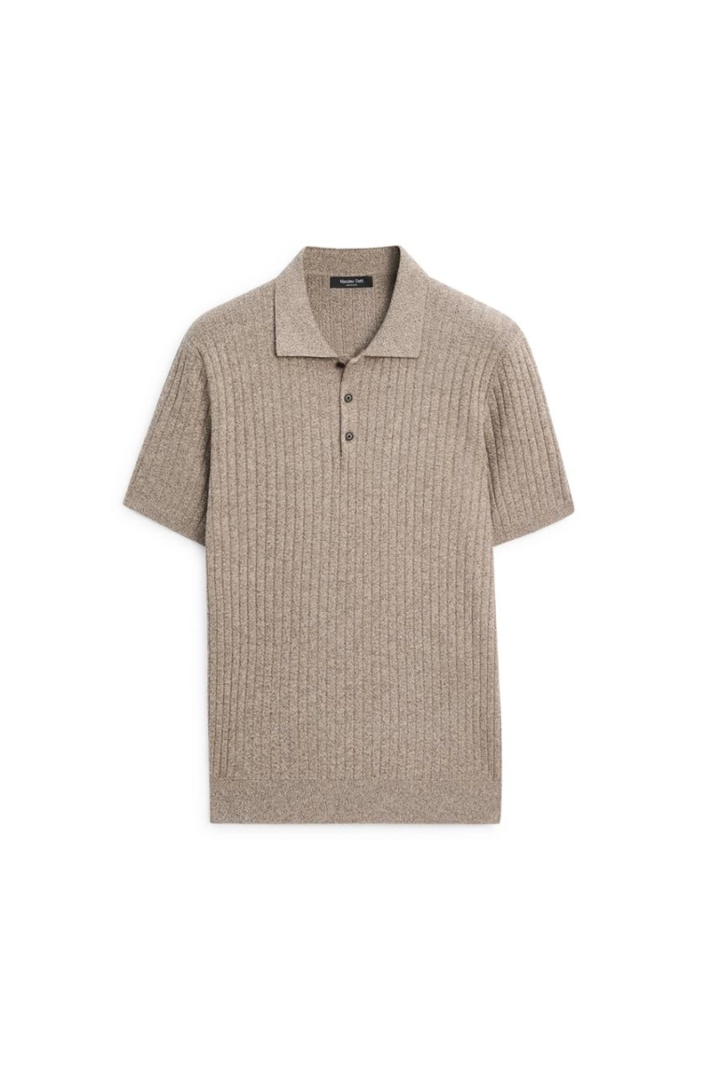 Свитер с воротником поло из хлопкового трикотажа