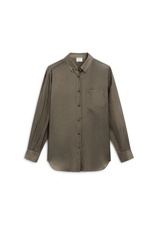Рубашка из текучего атласа с карманом - studio- Заказать в России