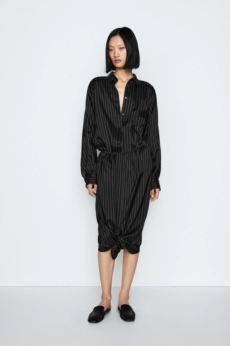 Рубашка в полоску из текучей ткани - studio