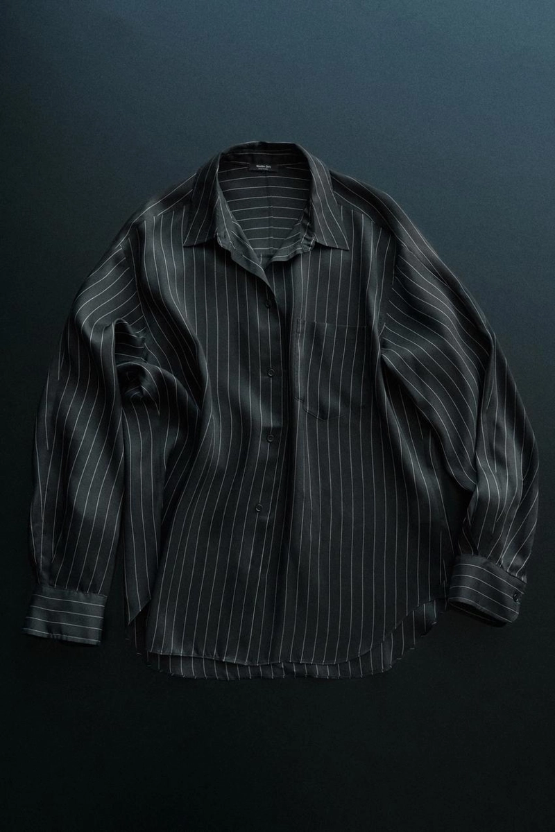 Рубашка в полоску из текучей ткани - studio