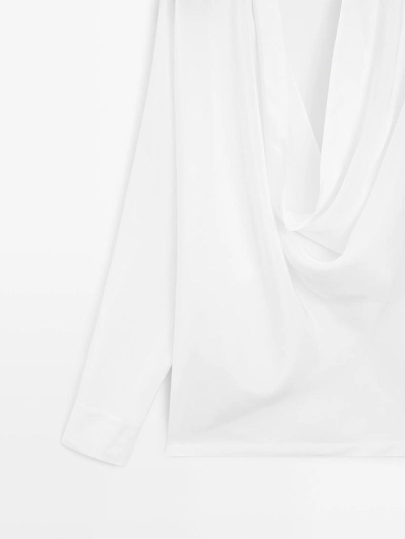 Рубашка с рукавами и драпировкой на воротнике