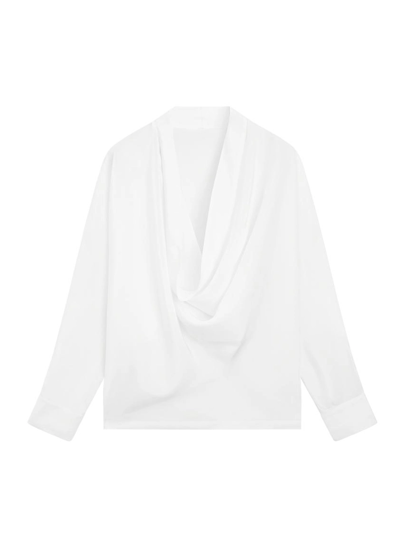 Рубашка с рукавами и драпировкой на воротнике