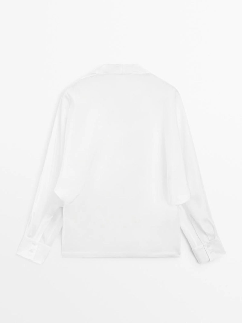 Рубашка с рукавами и драпировкой на воротнике