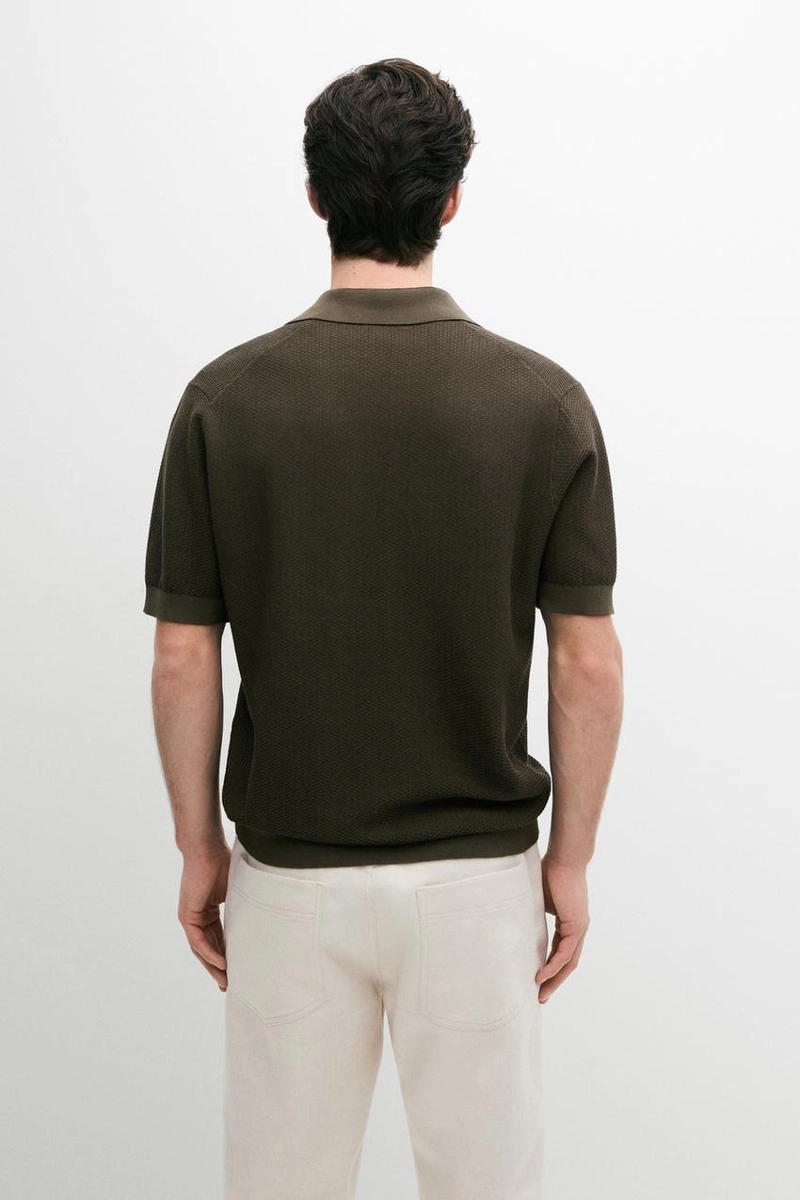 Поло свитер с воротником стойкой из 100% хлопка