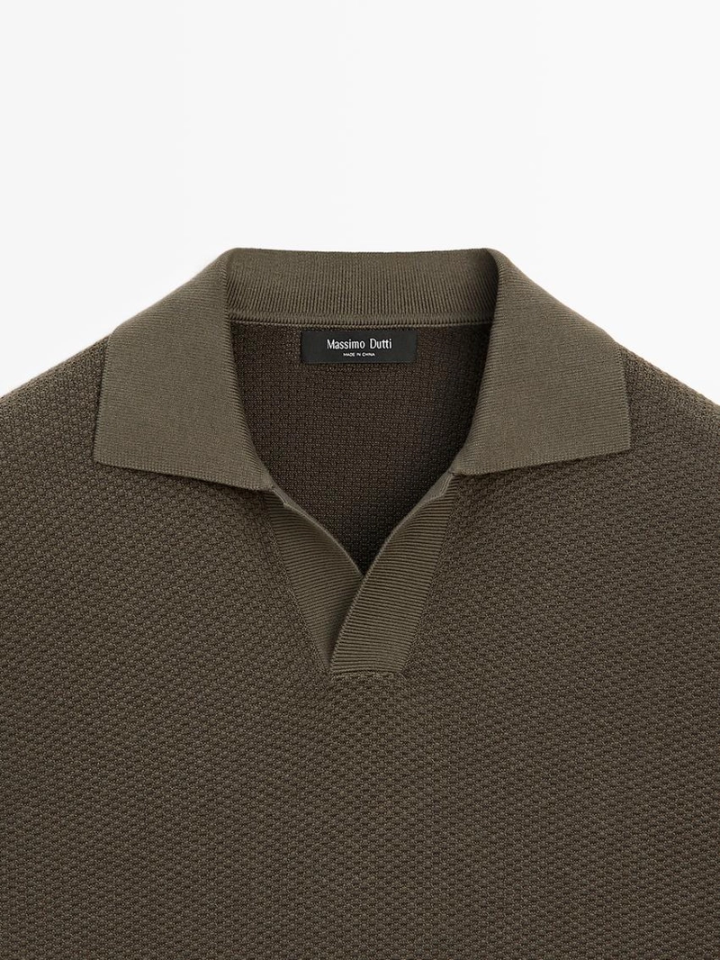 Поло свитер с воротником стойкой из 100% хлопка