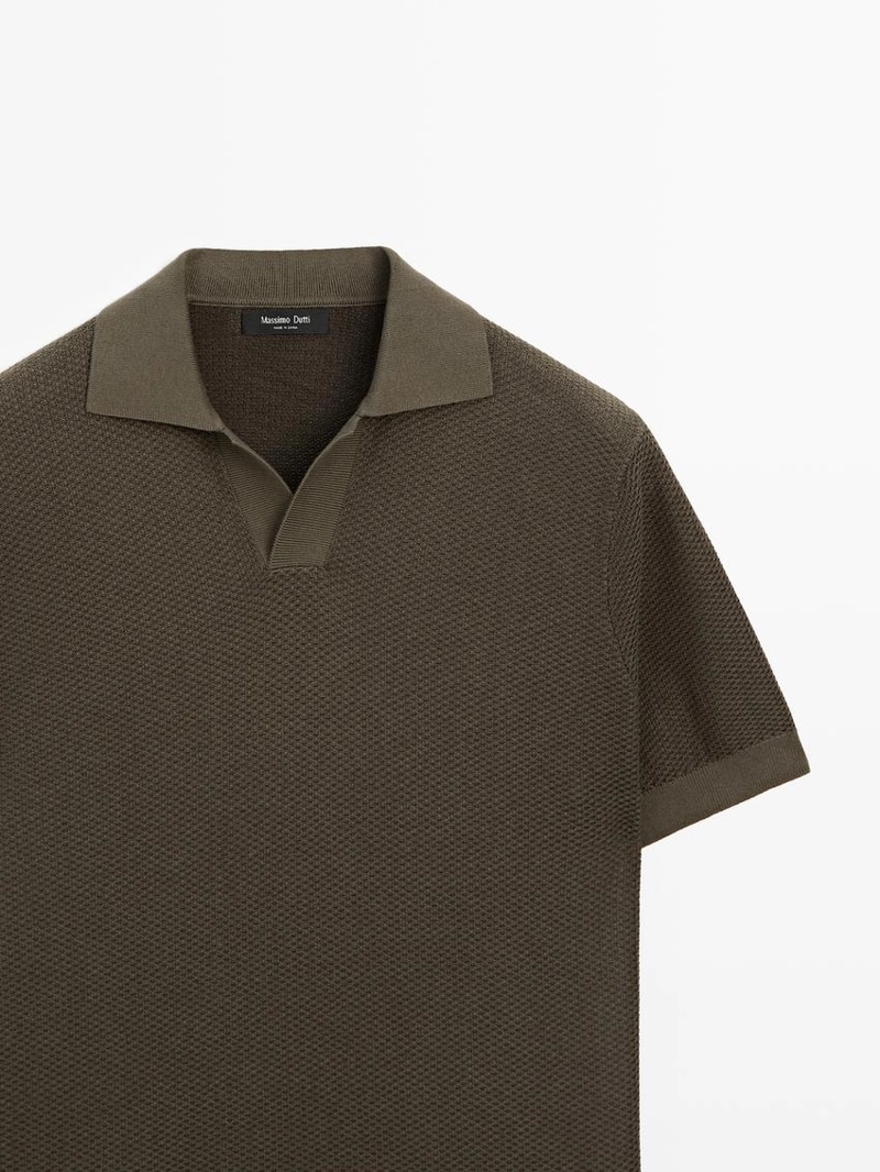 Поло свитер с воротником стойкой из 100% хлопка