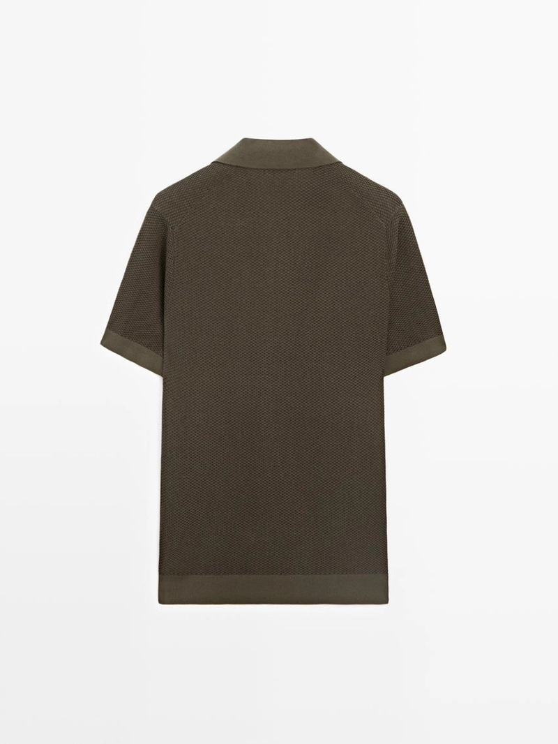 Поло свитер с воротником стойкой из 100% хлопка