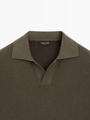 Поло свитер с воротником стойкой из 100% хлопка- Заказать в России