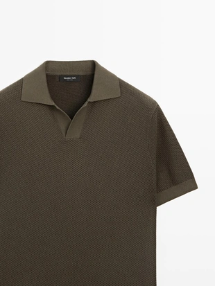 Поло свитер с воротником стойкой из 100% хлопка- Заказать в России