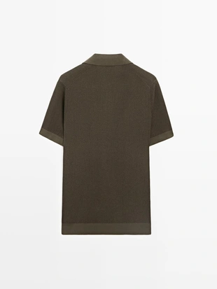 Поло свитер с воротником стойкой из 100% хлопка- Заказать в России