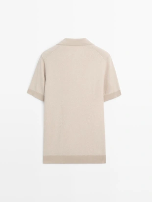 Поло-свитер из текстурированного вязаного хлопка 100%- Заказать в России