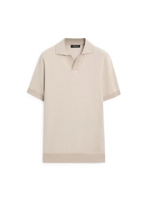 Поло-свитер из текстурированного вязаного хлопка 100%- Заказать в России