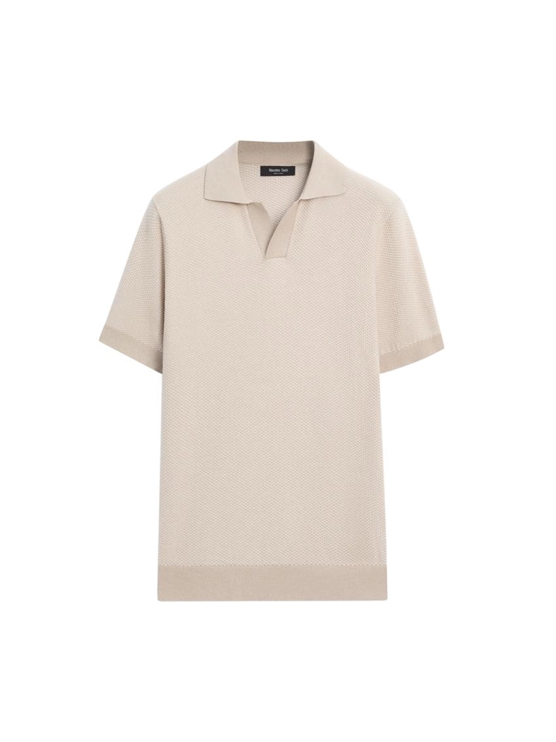 Поло-свитер из текстурированного вязаного хлопка 100%