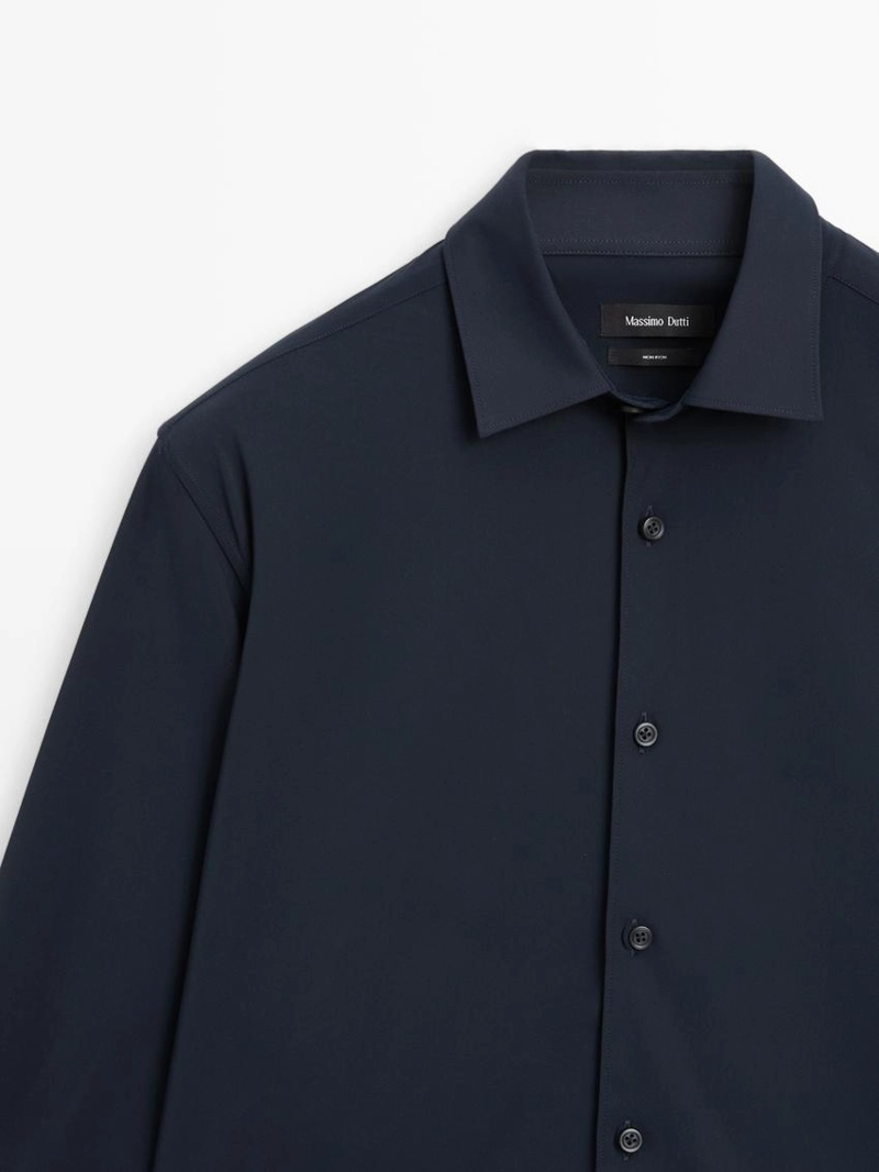 Рубашка slim fit из стрейчевой ткани