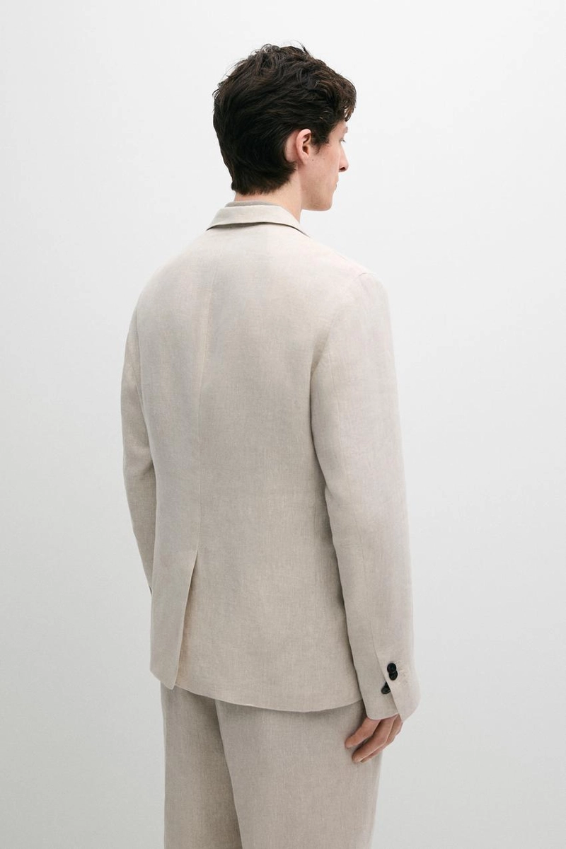 Пиджак из льна с карманами