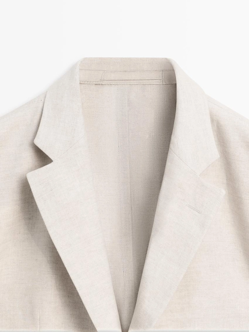 Пиджак из льна с карманами