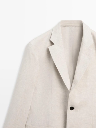 Пиджак из льна с карманами- Заказать в России