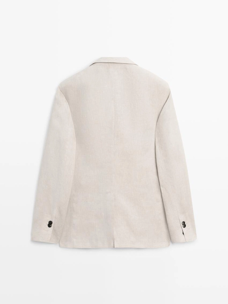 Пиджак из льна с карманами