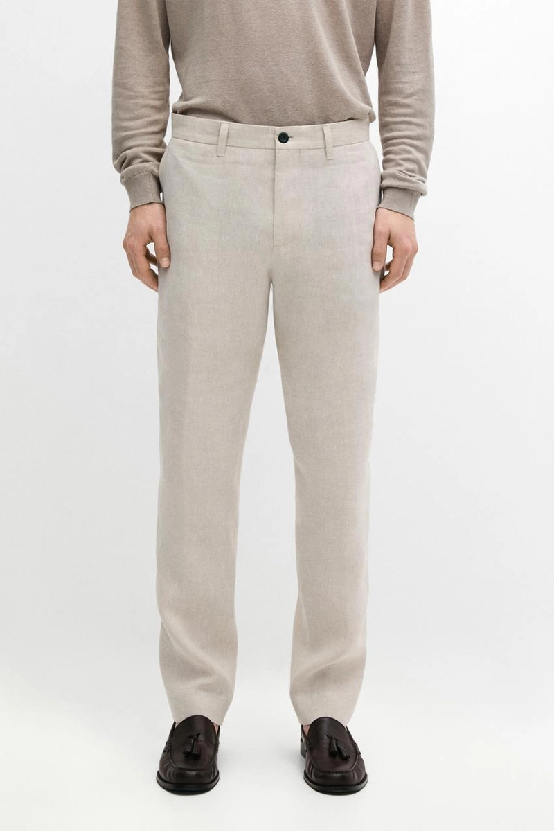 Брюки костюмные из льна