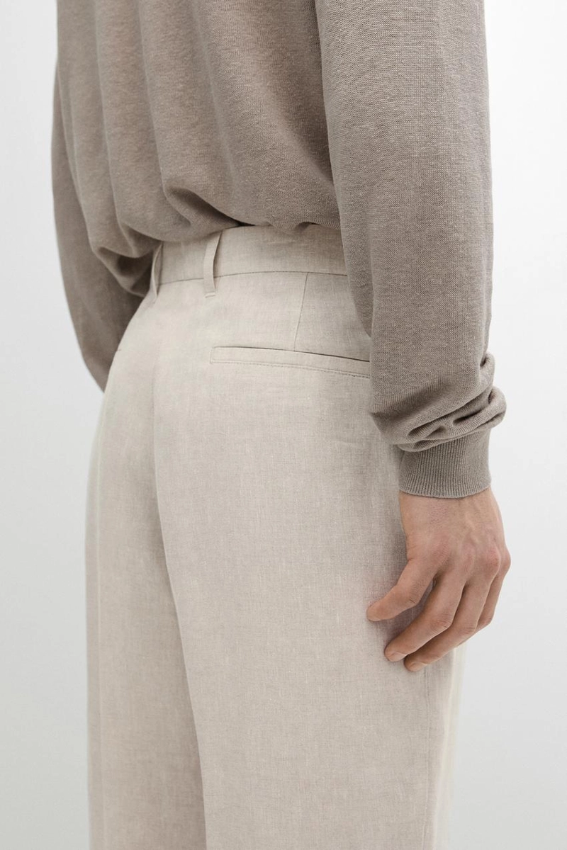 Брюки костюмные из льна