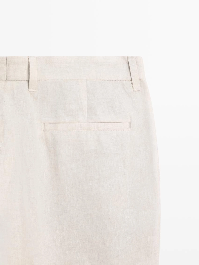 Брюки костюмные из льна