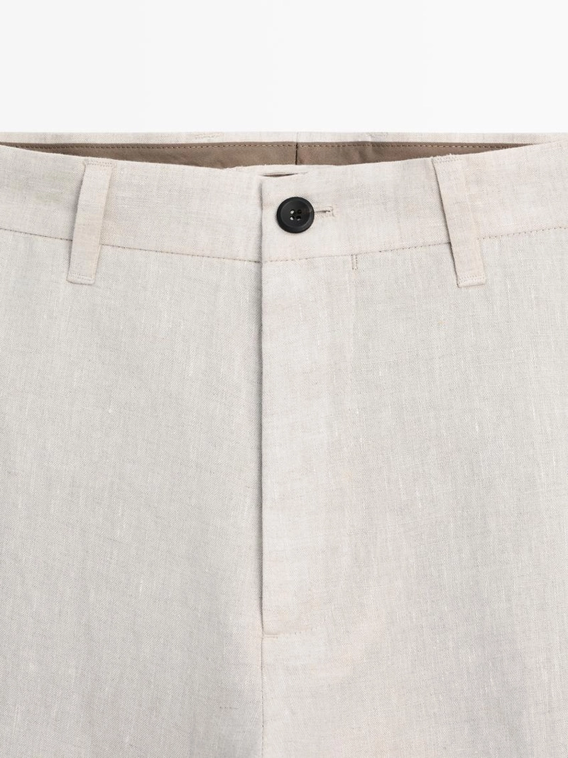 Брюки костюмные из льна