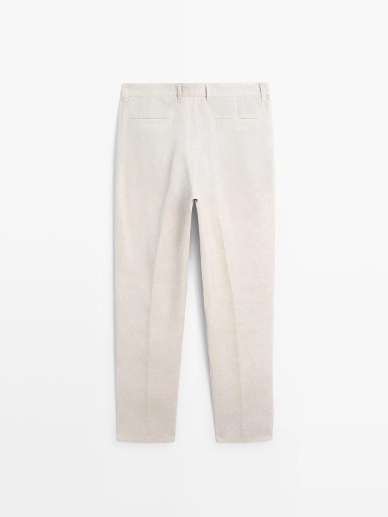 Брюки костюмные из льна