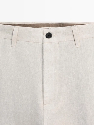 Брюки костюмные из льна- Заказать в России