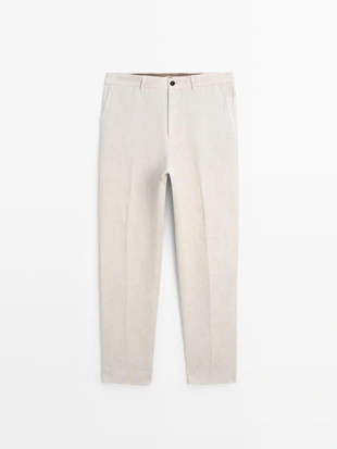 Брюки костюмные из льна- Заказать в России