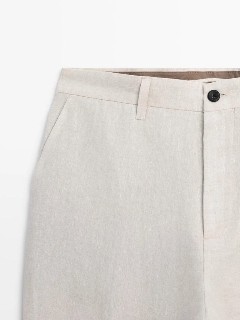 Брюки костюмные из льна