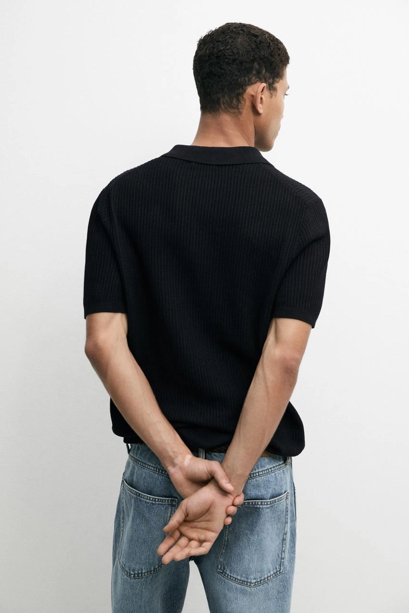 Поло-свитер с воротником из 100% хлопка