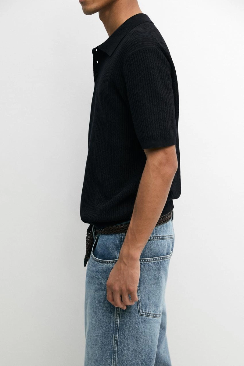 Поло-свитер с воротником из 100% хлопка