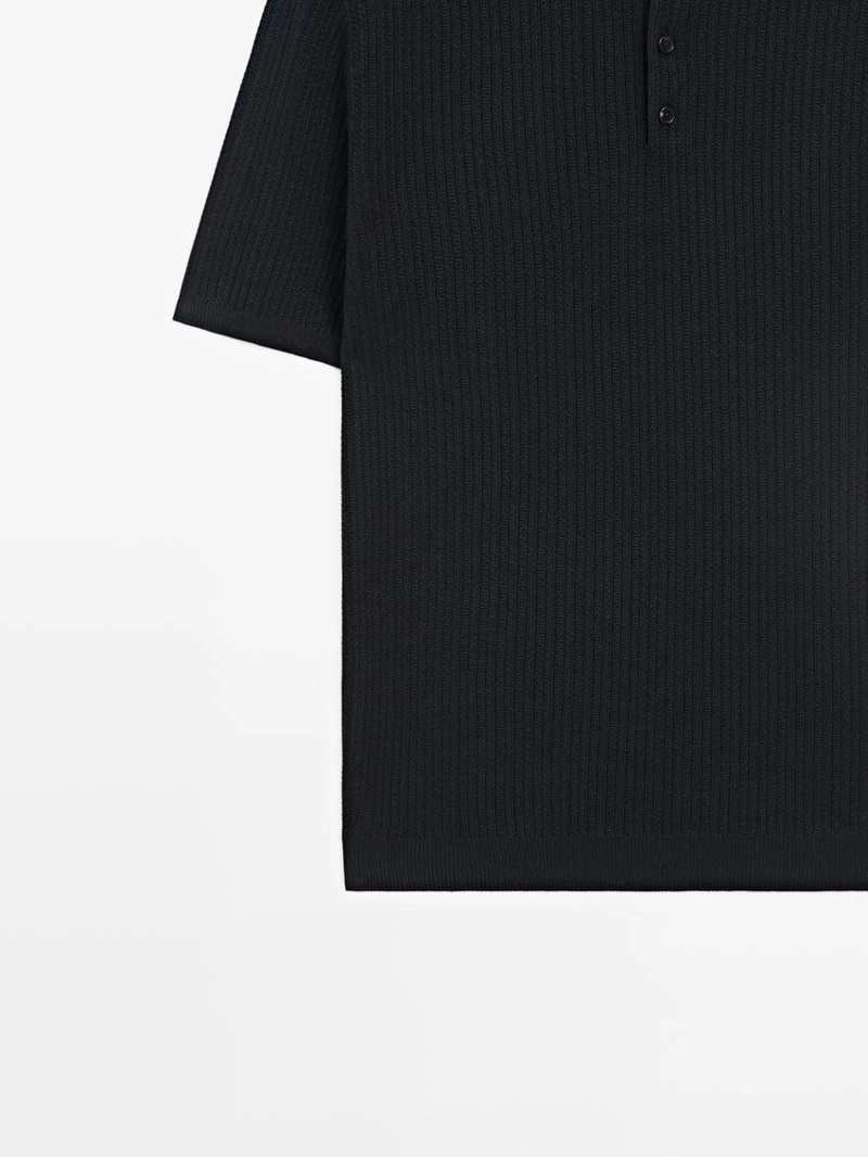 Поло-свитер с воротником из 100% хлопка