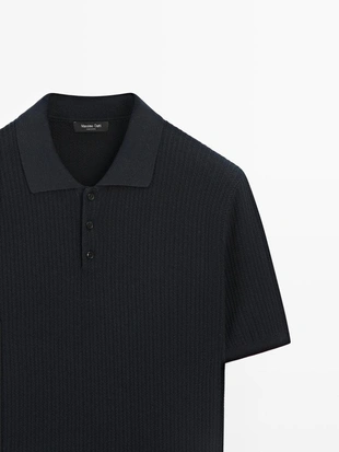 Поло-свитер с воротником из 100% хлопка- Заказать в России