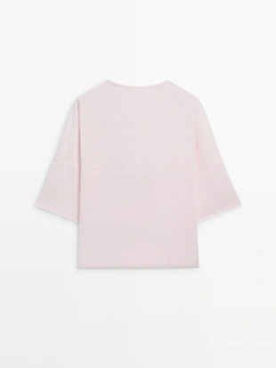 Футболка из льняной смеси- Заказать в России