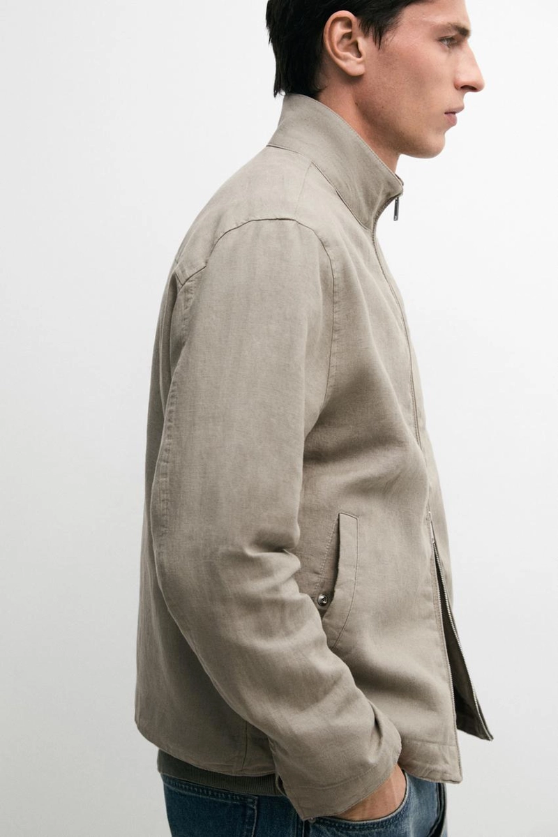 Льняная бомбер-куртка