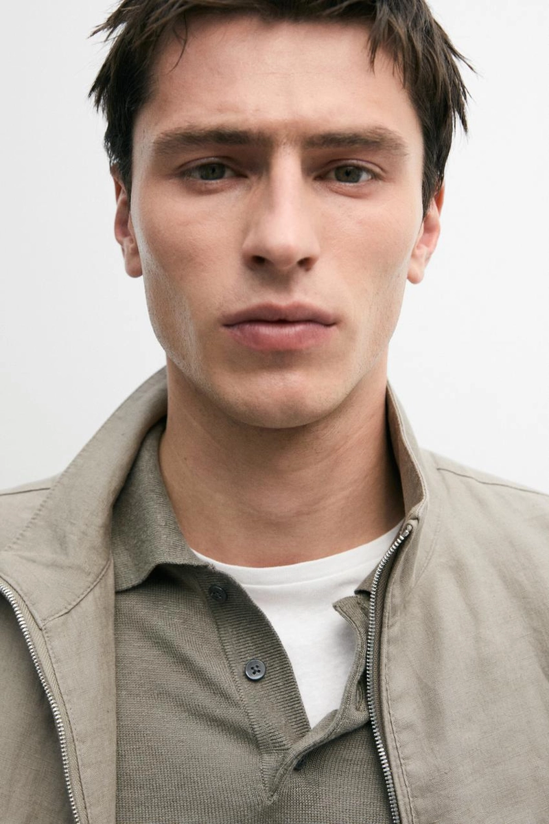 Льняная бомбер-куртка