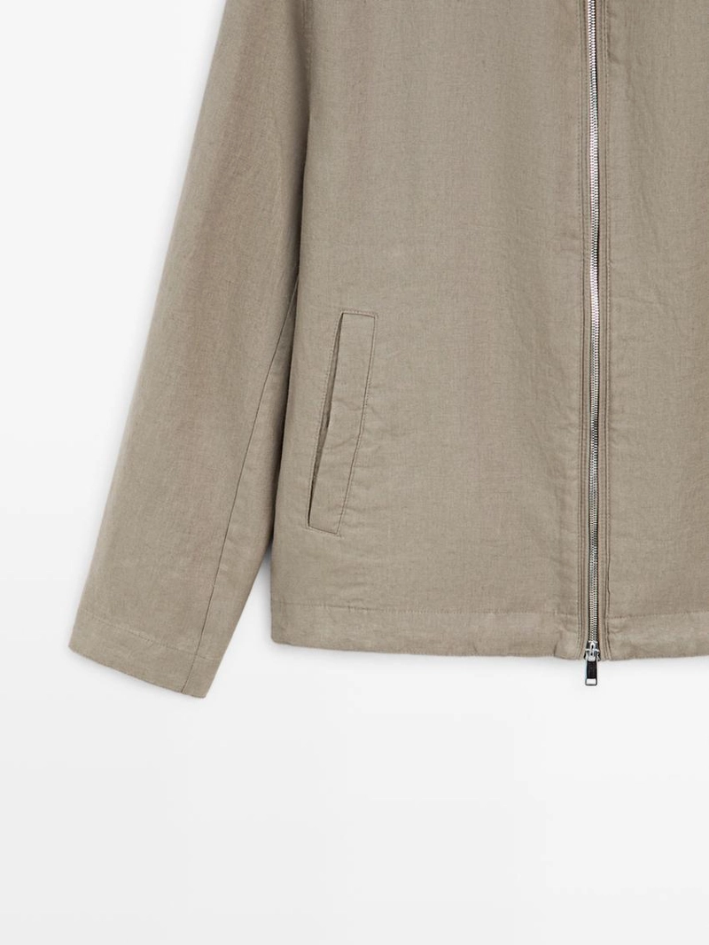 Льняная бомбер-куртка