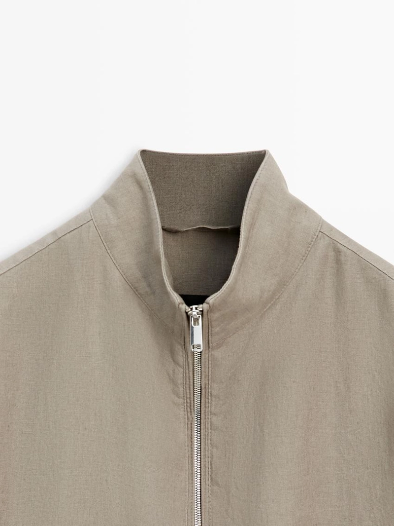 Льняная бомбер-куртка