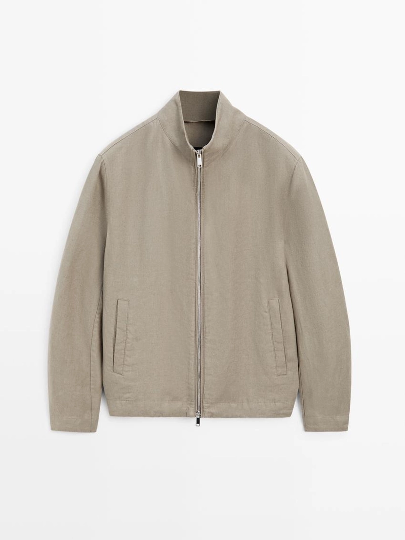 Льняная бомбер-куртка