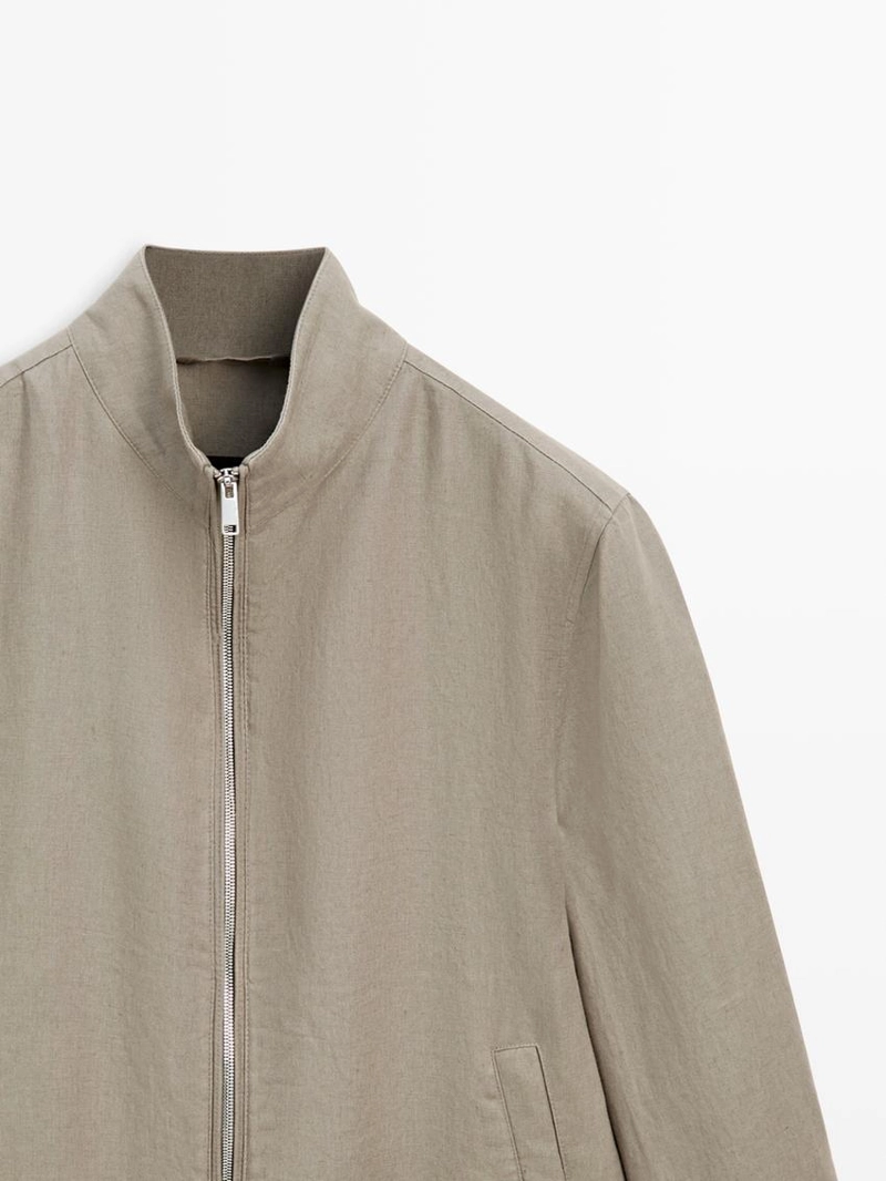 Льняная бомбер-куртка