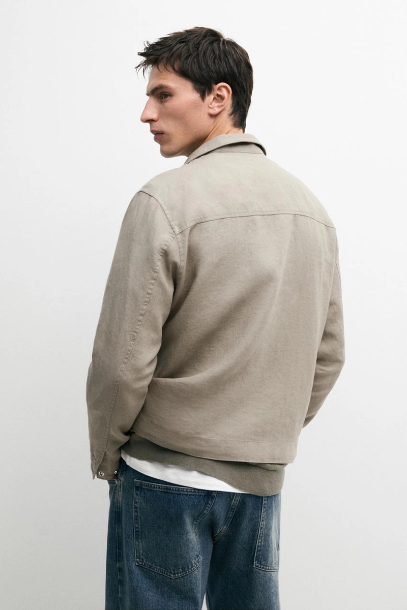 Льняная бомбер-куртка