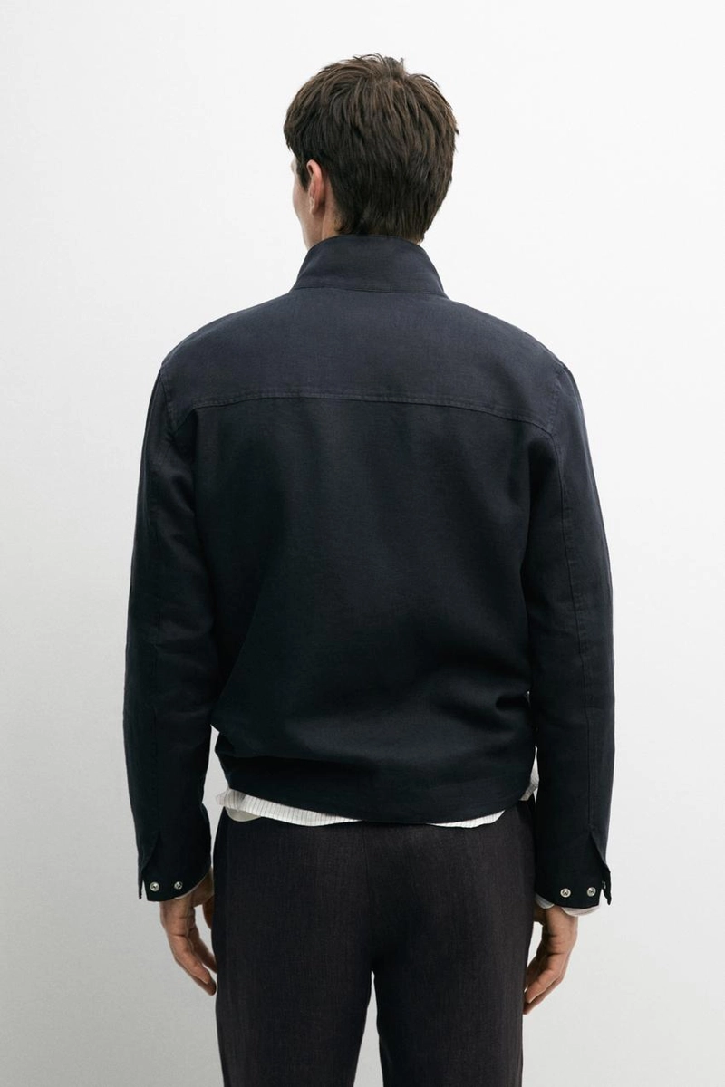 Льняная бомбер-куртка