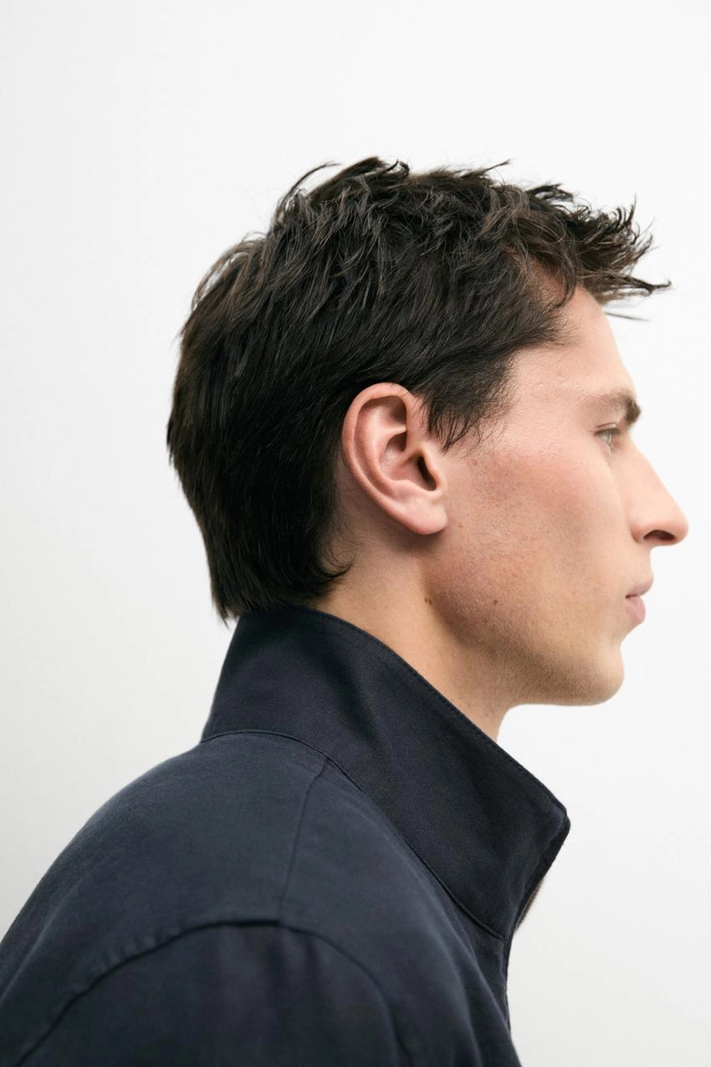 Льняная бомбер-куртка