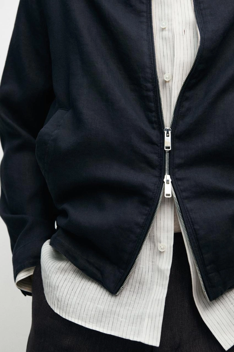 Льняная бомбер-куртка